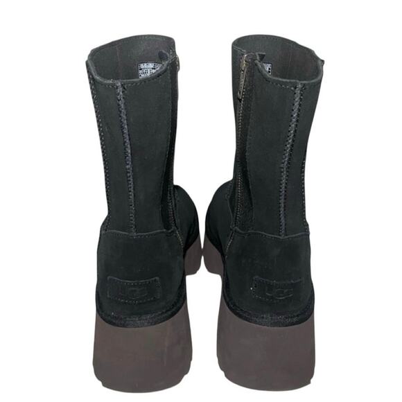 Ugg Classic Twin Seam Heights Black Winter Boot Size 8 Suede Platform Bootie New - Picture 7 of 15